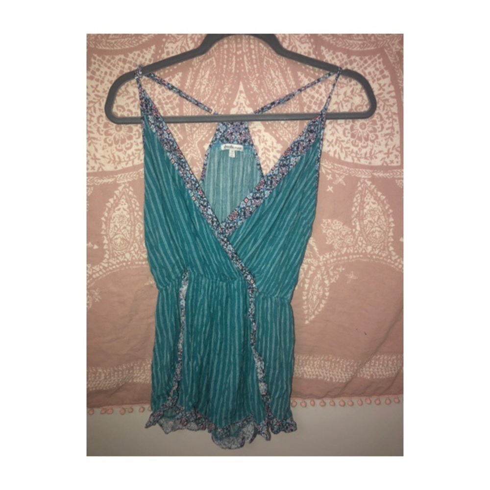 Charlotte Russe- Comfy blue short romper